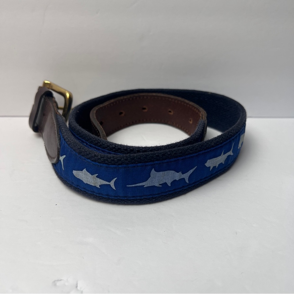 Vineyard Vines Nautical Fish Blue Belt 30 waist